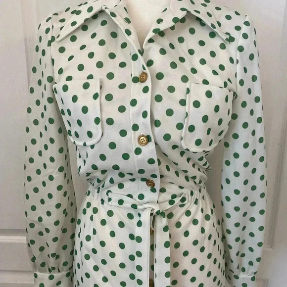 Parade Vintage 1970s Polka Dot Shirt Dress - Picture 2 of 12